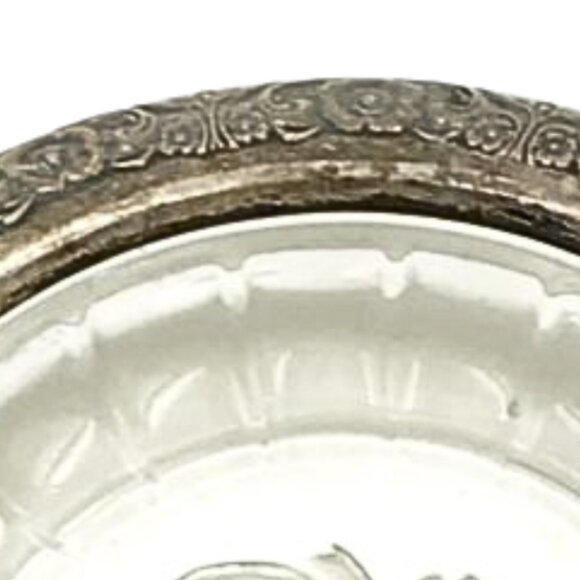 Antique Coasters, Prelude International Sterling Silver Crystal Etched Bowl Set - Picture 5 of 7